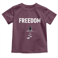 Penguin Freedom Toddler T Shirt Funny Nihilist Penguin Hiking Mountains