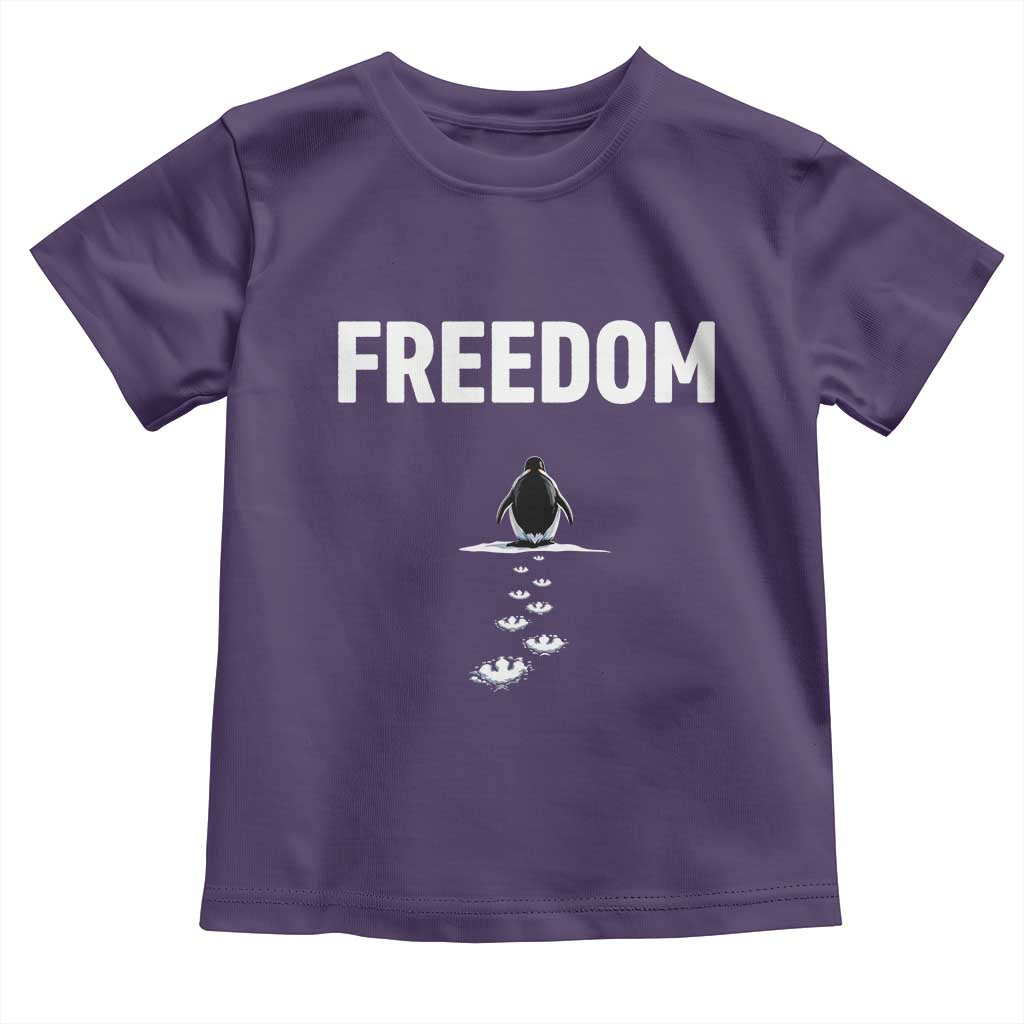 Penguin Freedom Toddler T Shirt Funny Nihilist Penguin Hiking Mountains