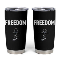 Penguin Freedom Tumbler Cup Funny Nihilist Penguin Hiking Mountains