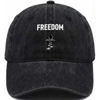 Penguin Freedom Washed Cotton Baseball Cap Funny Nihilist Penguin Hiking Mountains