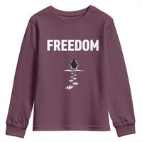 Penguin Freedom Youth Sweatshirt Funny Nihilist Penguin Hiking Mountains