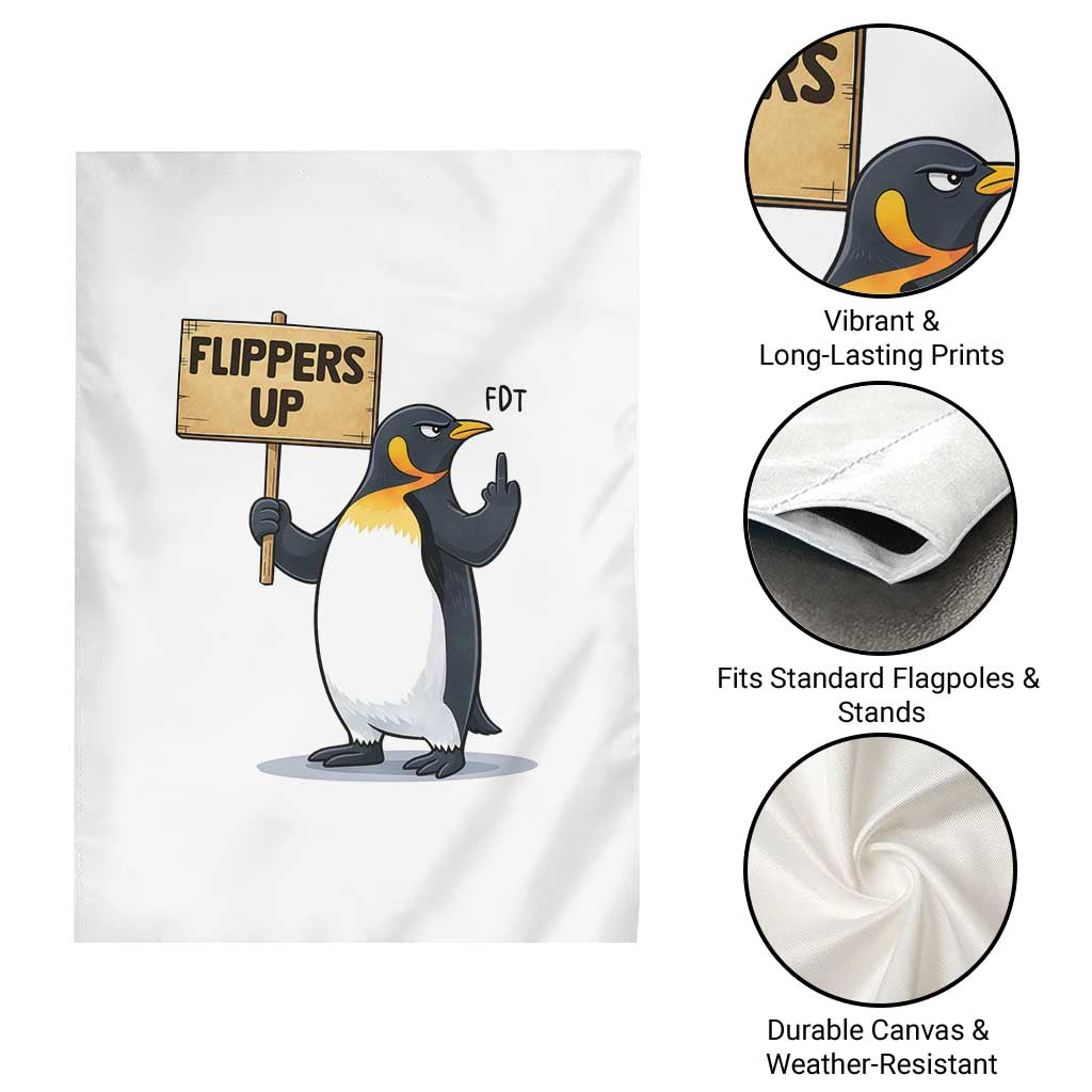 Penguins Resist Garden Flag Flippers Up Protest