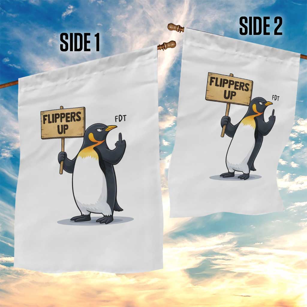Penguins Resist Garden Flag Flippers Up Protest