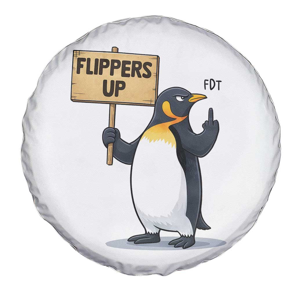 Penguins Resist Spare Tire Cover Flippers Up Protest