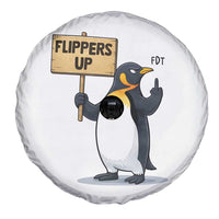 Penguins Resist Spare Tire Cover Flippers Up Protest