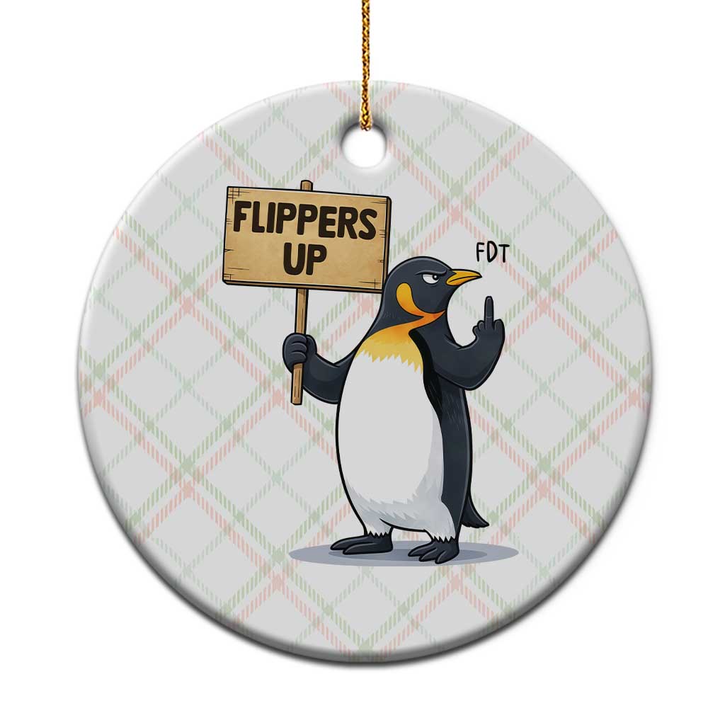 Penguins Resist Ceramic Ornament Flippers Up Protest