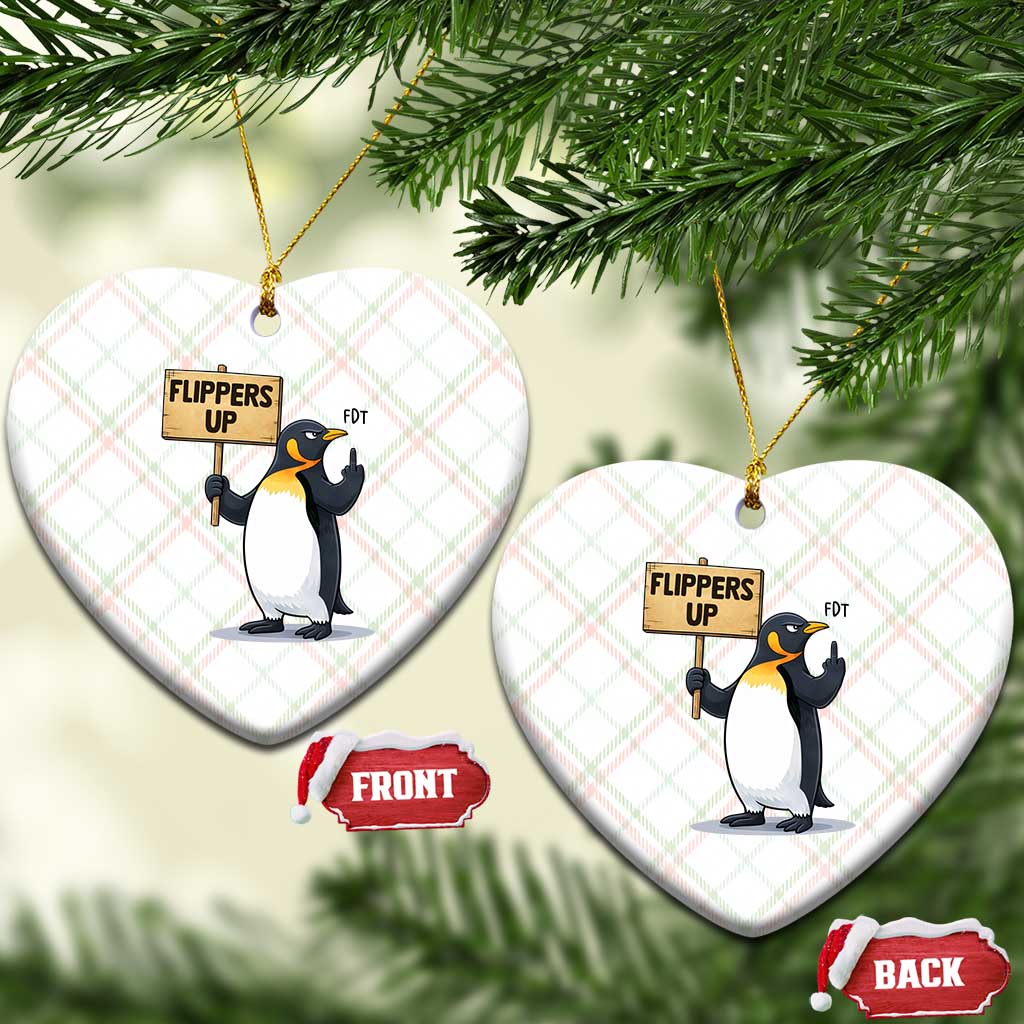 Penguins Resist Ceramic Ornament Flippers Up Protest