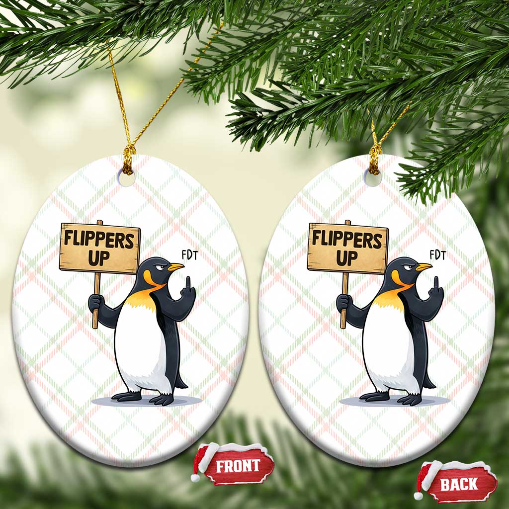 Penguins Resist Ceramic Ornament Flippers Up Protest