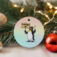 Penguins Resist Ceramic Ornament Flippers Up Protest