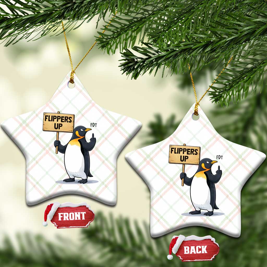 Penguins Resist Ceramic Ornament Flippers Up Protest