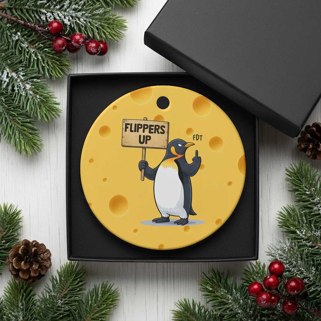 Penguins Resist Ceramic Ornament Flippers Up Protest