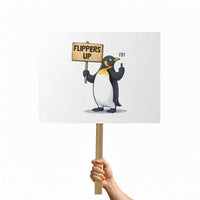 Penguins Resist Protest Sign Flippers Up Protest