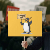 Penguins Resist Protest Sign Flippers Up Protest