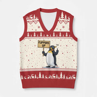 Penguins Resist V-Neck Knit Sweater Vest Flippers Up Protest