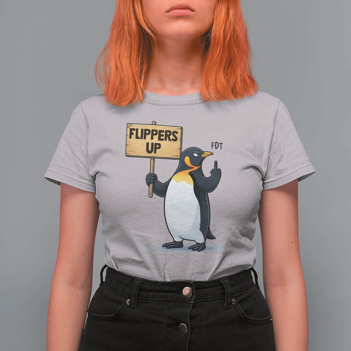 Penguins Resist T Shirt For Women Flippers Up Protest