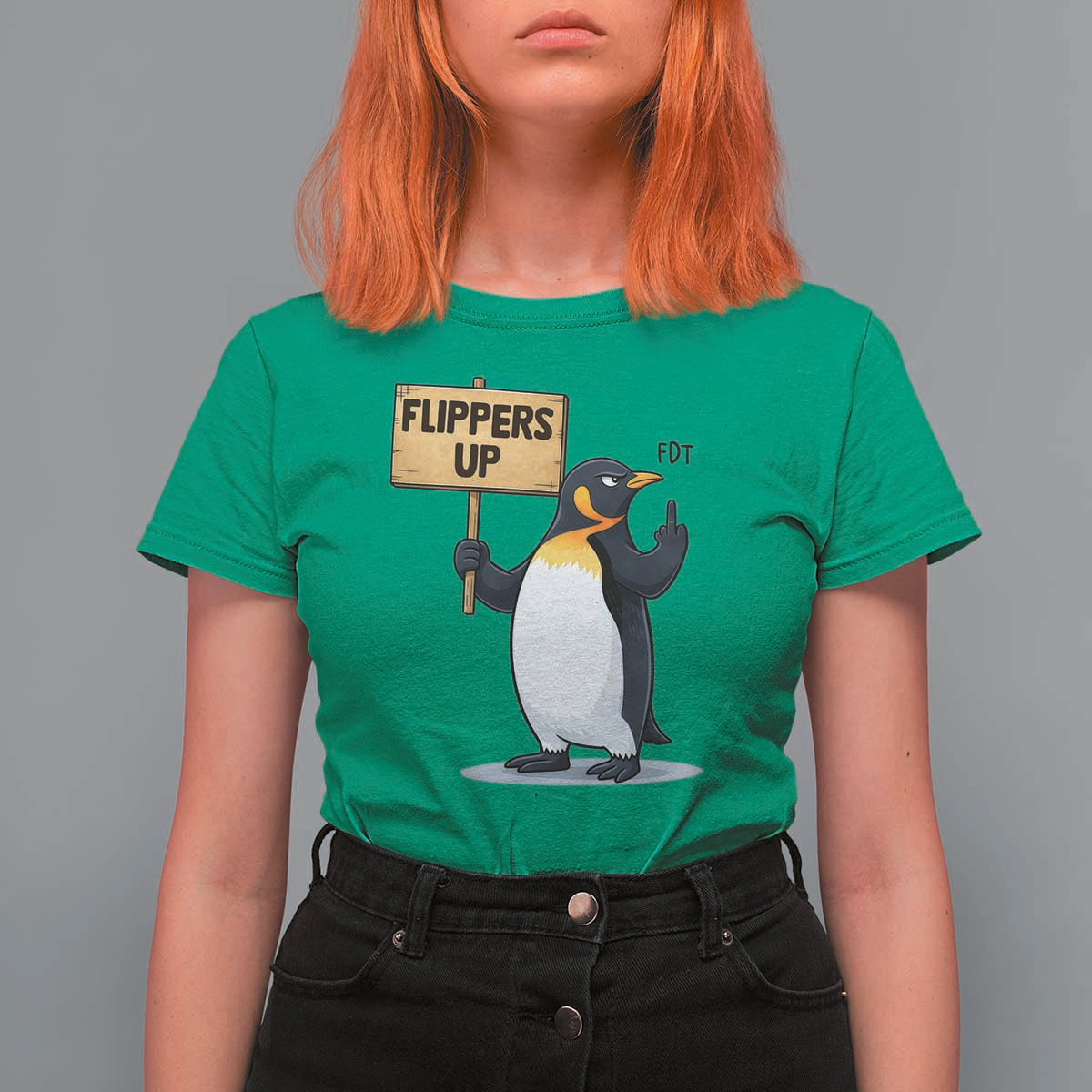 Penguins Resist T Shirt For Women Flippers Up Protest