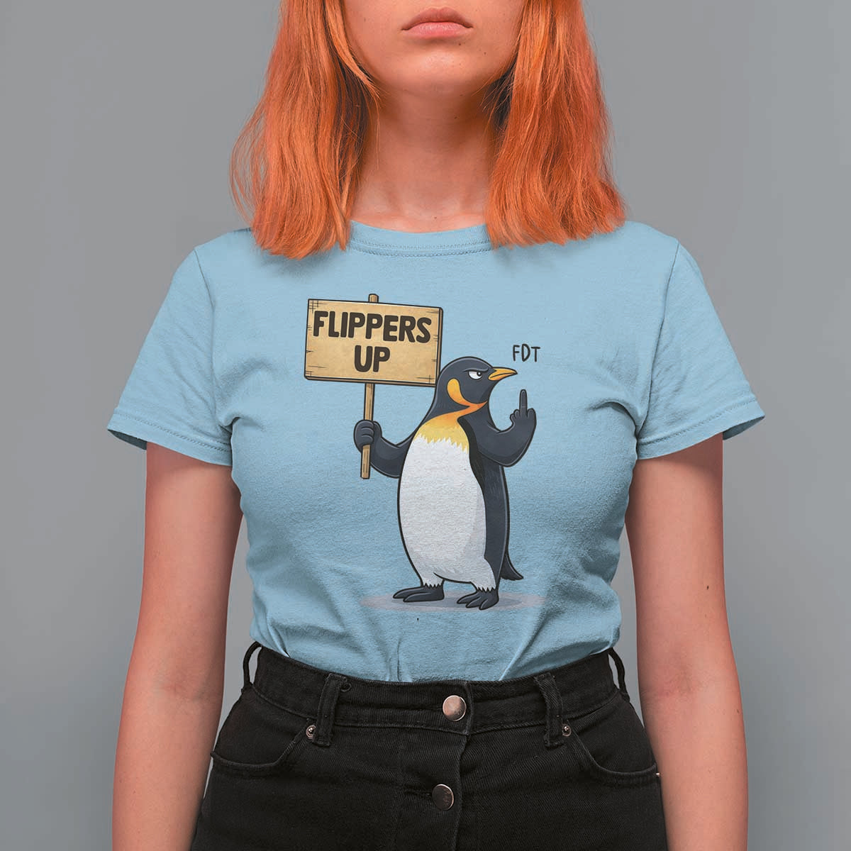 Penguins Resist T Shirt For Women Flippers Up Protest
