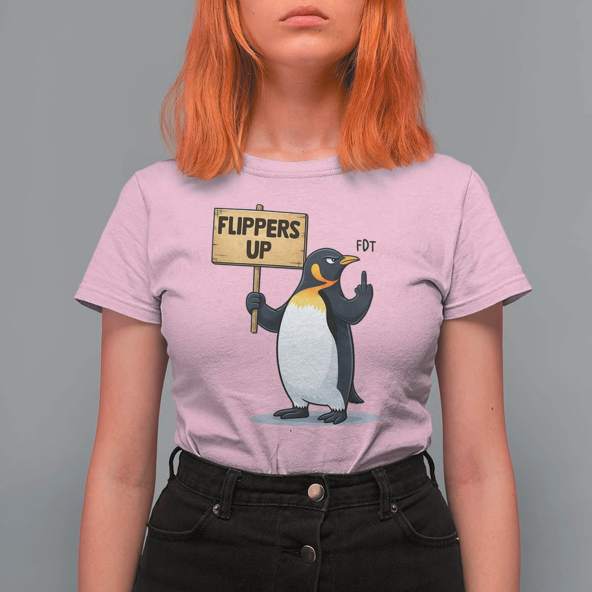 Penguins Resist T Shirt For Women Flippers Up Protest