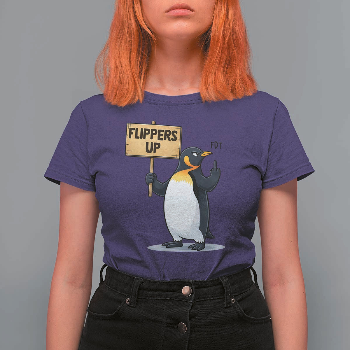 Penguins Resist T Shirt For Women Flippers Up Protest