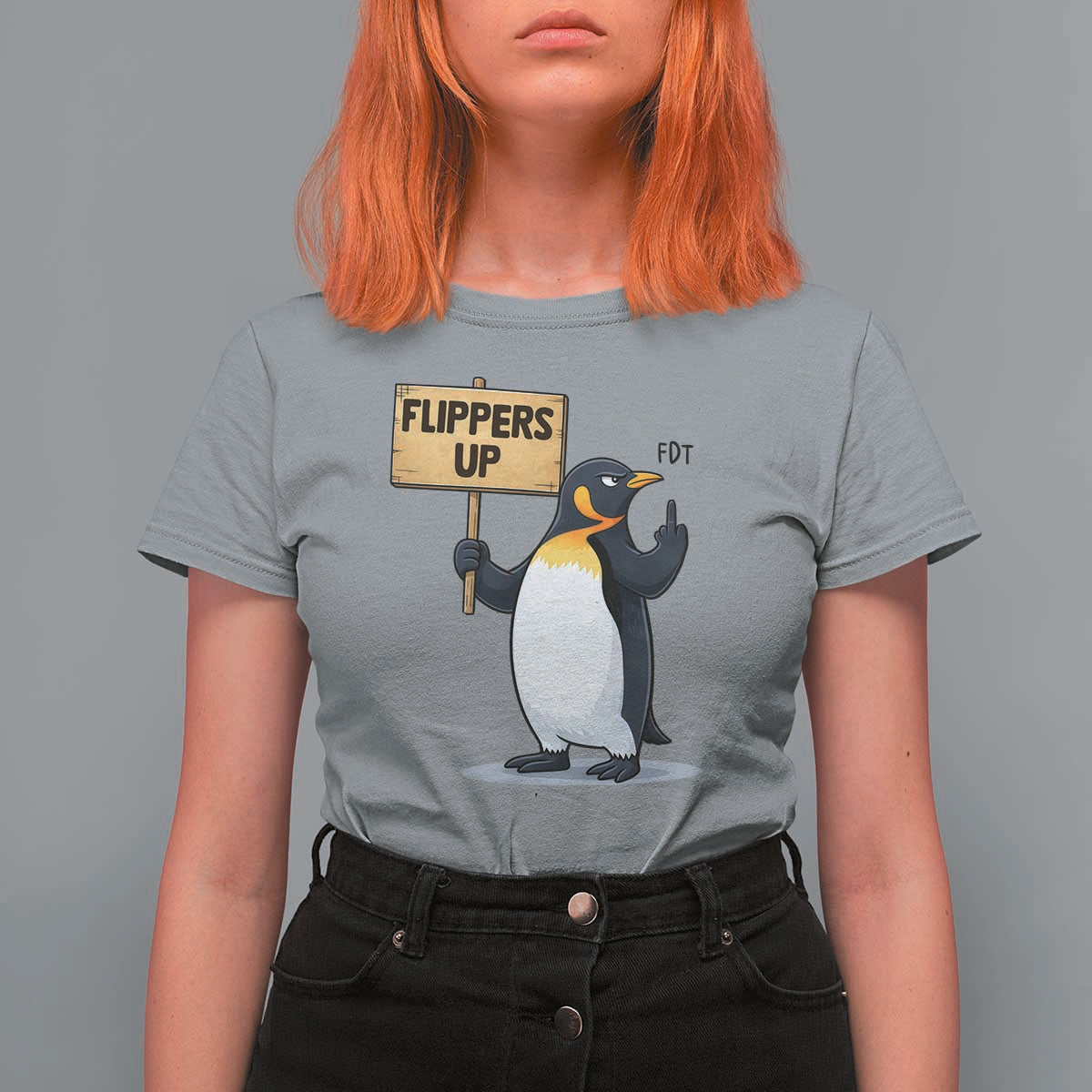 Penguins Resist T Shirt For Women Flippers Up Protest