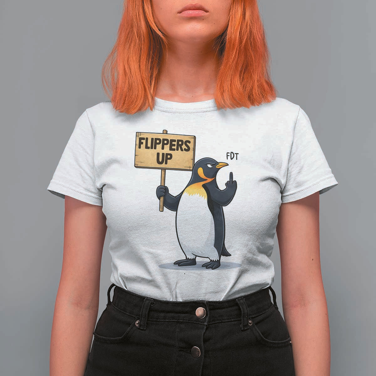 Penguins Resist T Shirt For Women Flippers Up Protest
