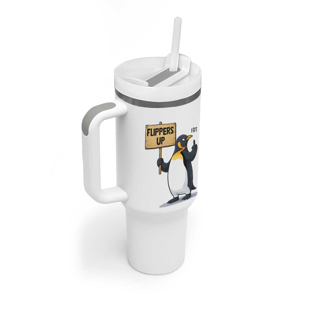 Penguins Resist Tumbler With Handle Flippers Up Protest