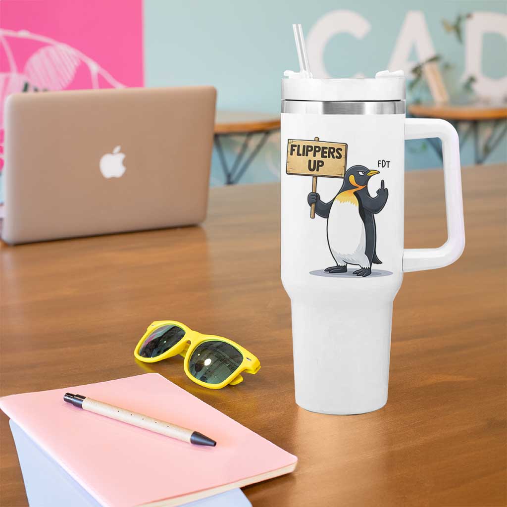 Penguins Resist Tumbler With Handle Flippers Up Protest