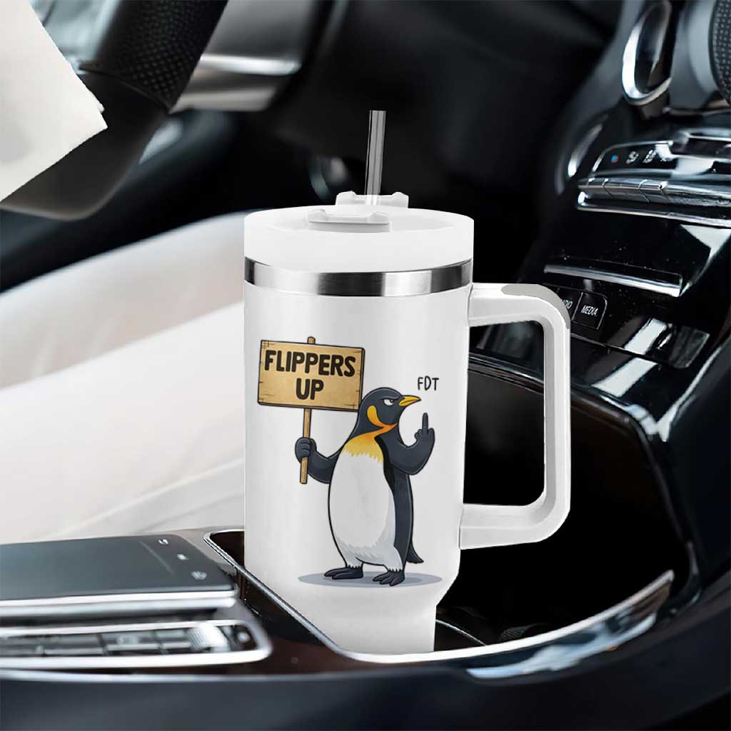 Penguins Resist Tumbler With Handle Flippers Up Protest