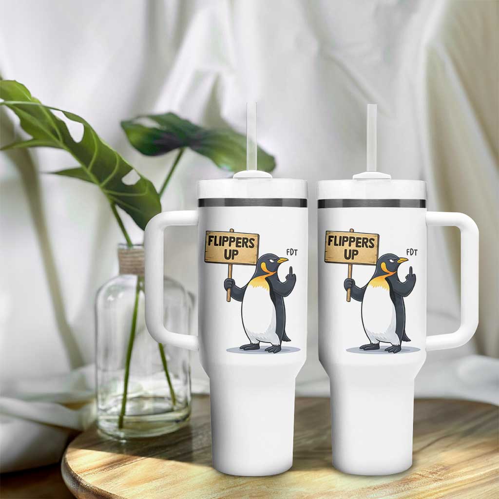 Penguins Resist Tumbler With Handle Flippers Up Protest