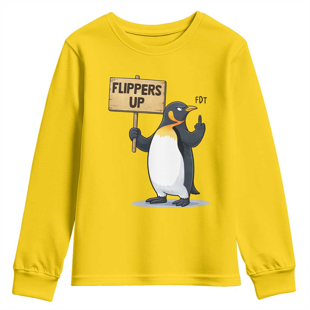 Penguins Resist Youth Sweatshirt Flippers Up Protest