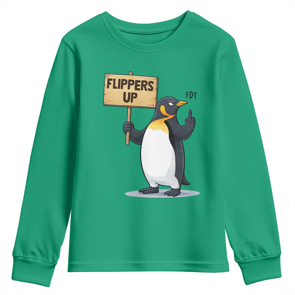 Penguins Resist Youth Sweatshirt Flippers Up Protest