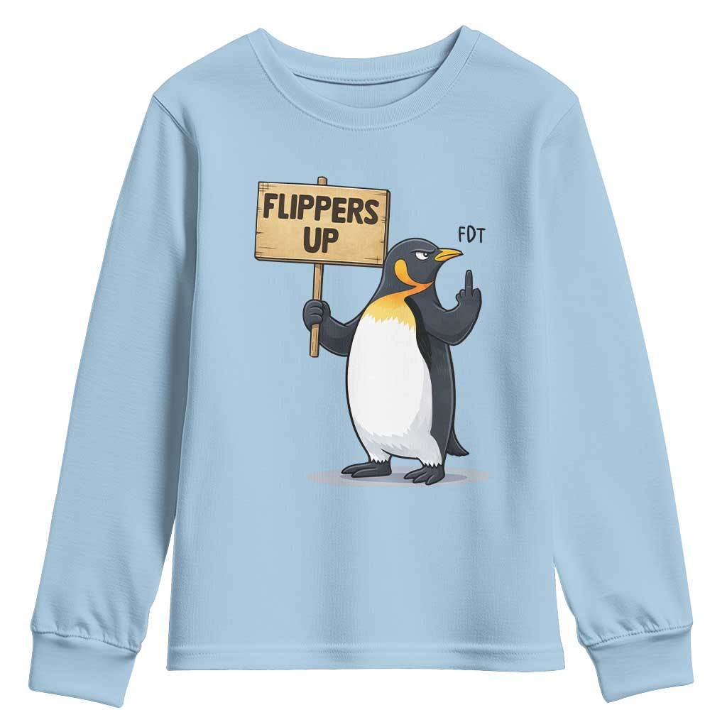 Penguins Resist Youth Sweatshirt Flippers Up Protest