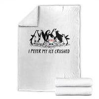 Funny Penguins Resist Protest Throw Blanket I Pefer My Ice Crushed