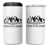 Funny Penguins Resist Protest 4 in 1 Can Cooler Tumbler I Pefer My Ice Crushed