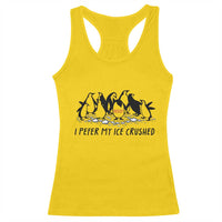 Funny Penguins Resist Protest Racerback Tank Top I Pefer My Ice Crushed