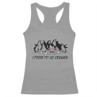 Funny Penguins Resist Protest Racerback Tank Top I Pefer My Ice Crushed