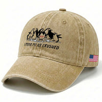 Funny Penguins Resist Protest Washed Cotton Baseball Cap I Pefer My Ice Crushed