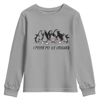 Funny Penguins Resist Protest Youth Sweatshirt I Pefer My Ice Crushed