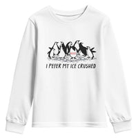 Funny Penguins Resist Protest Youth Sweatshirt I Pefer My Ice Crushed