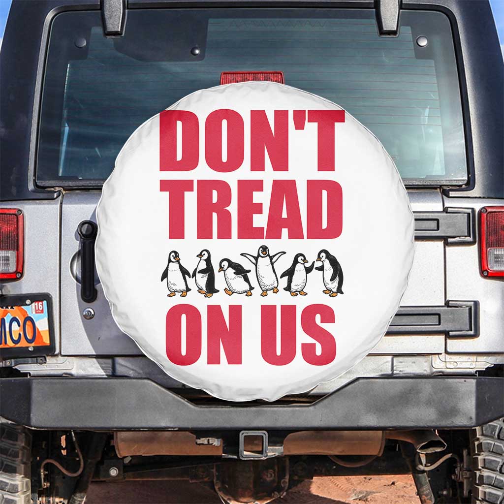 Funny Penguins Resist Protest Spare Tire Cover Don't Tread On Us