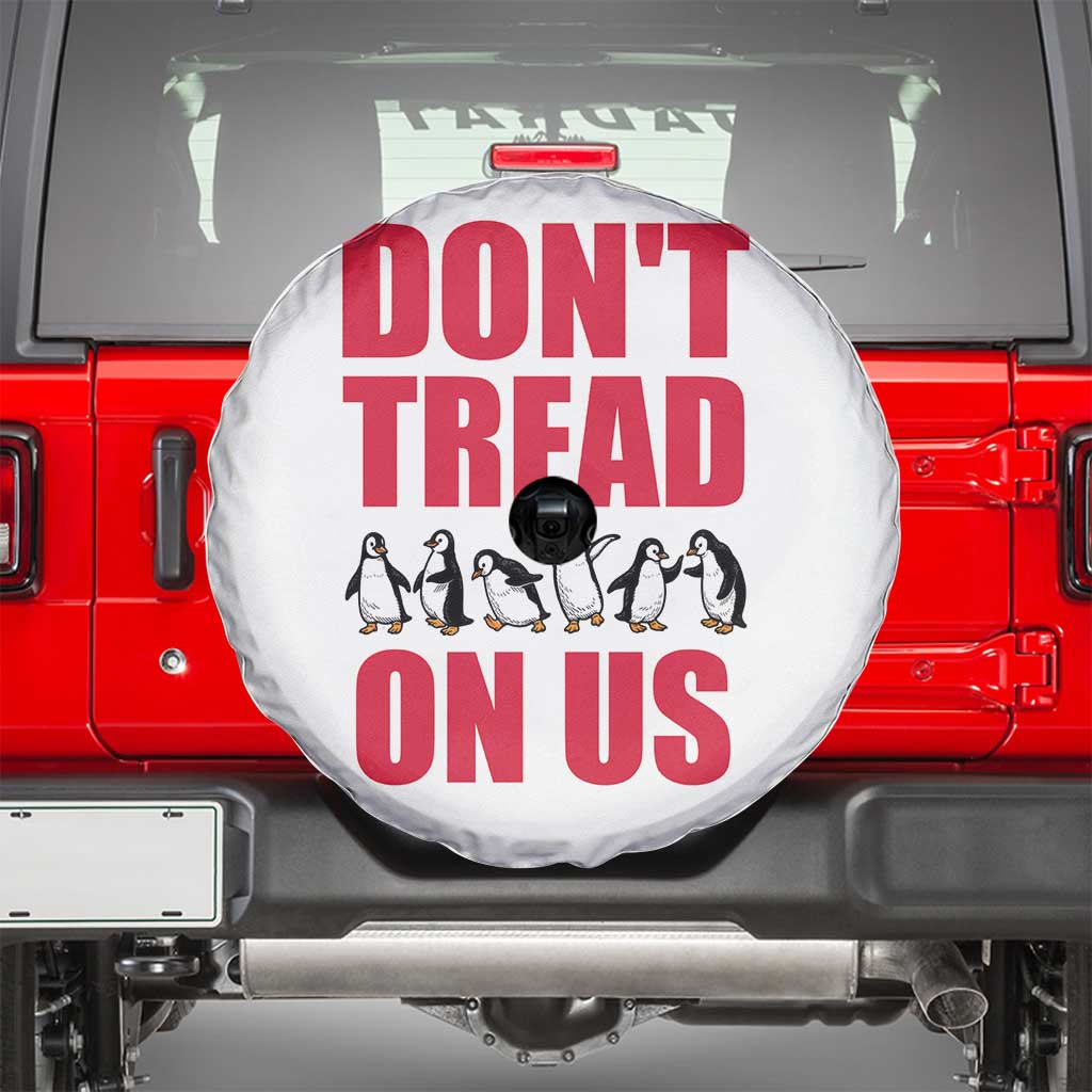 Funny Penguins Resist Protest Spare Tire Cover Don't Tread On Us