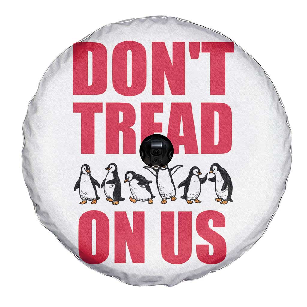 Funny Penguins Resist Protest Spare Tire Cover Don't Tread On Us
