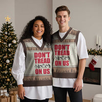 Funny Penguins Resist Protest V-Neck Knit Sweater Vest Don't Tread On Us