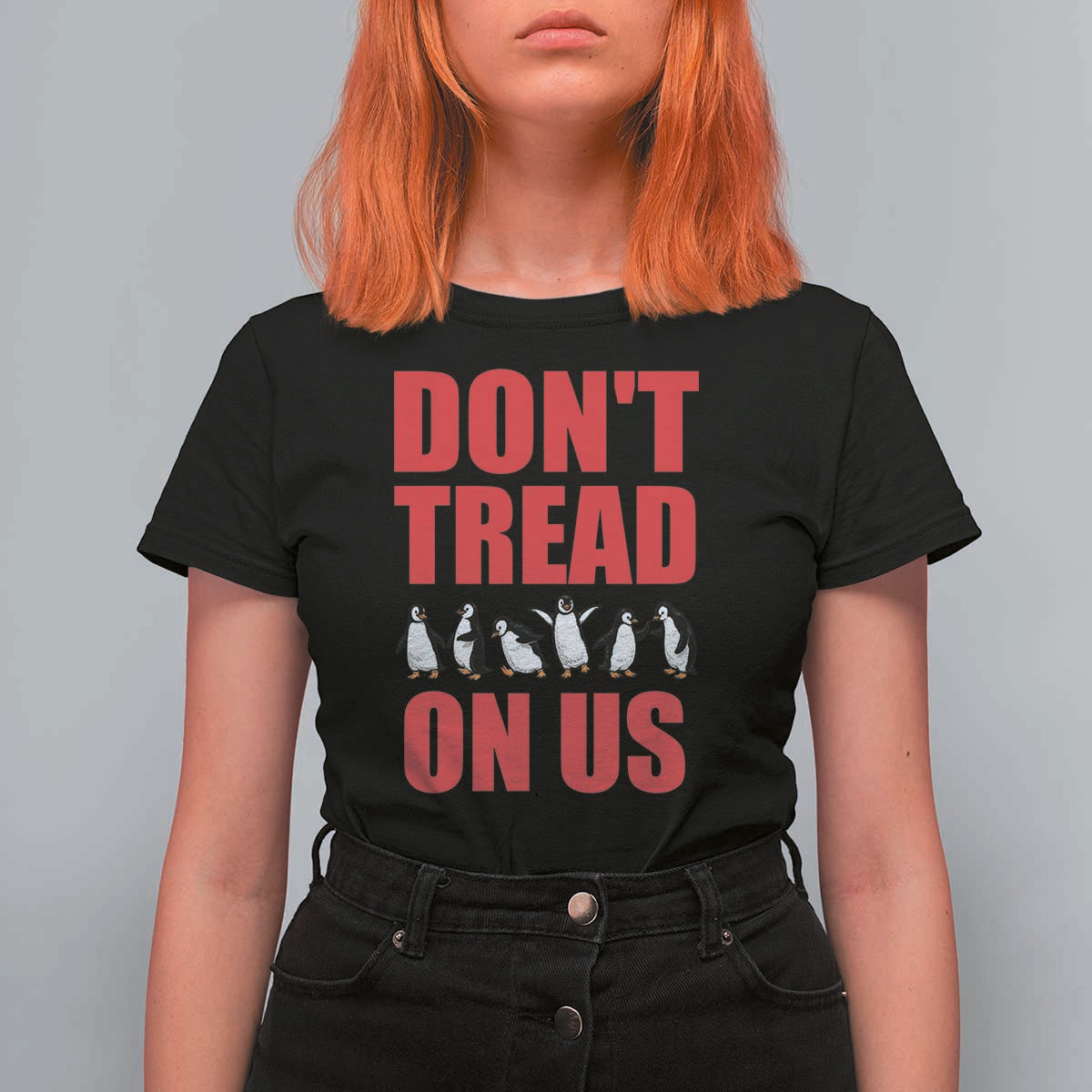 Funny Penguins Resist Protest T Shirt For Women Don't Tread On Us