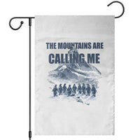 Funny Nihilist Penguin Hiking Garden Flag The Mountains Are Calling Me