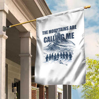 Funny Nihilist Penguin Hiking Garden Flag The Mountains Are Calling Me