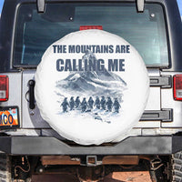 Funny Nihilist Penguin Hiking Spare Tire Cover The Mountains Are Calling Me