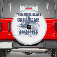 Funny Nihilist Penguin Hiking Spare Tire Cover The Mountains Are Calling Me