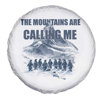 Funny Nihilist Penguin Hiking Spare Tire Cover The Mountains Are Calling Me