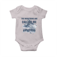 Funny Nihilist Penguin Hiking Baby Onesie The Mountains Are Calling Me